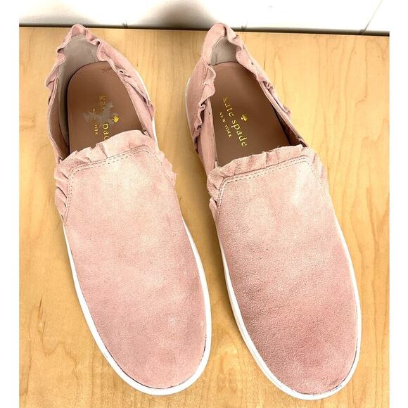 Kate Spade Women's Pink Suede Lilly Ruffle Slip On Sneaker Size 8M - Picture 2 of 10